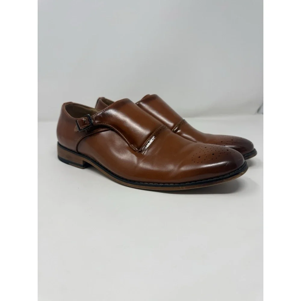 Gino Vitale tan leather monk strap shoes Men's 8.5